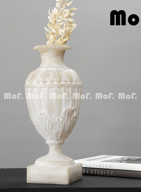 墨非 侘寂风仿玉石高级感花器摆件样板房售楼处客厅玄关电视柜