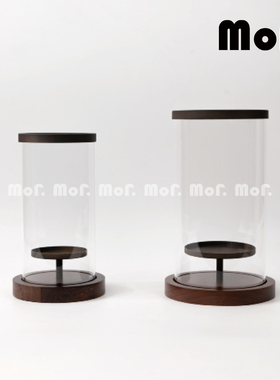 墨非 中古风玻璃氛围感烛台装饰样板间客厅餐厅烛台装饰桌面摆件