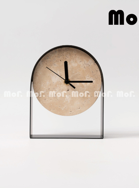 墨非 侘寂风装饰时钟酒店样板间餐厅家居客厅电视柜书房极简桌面