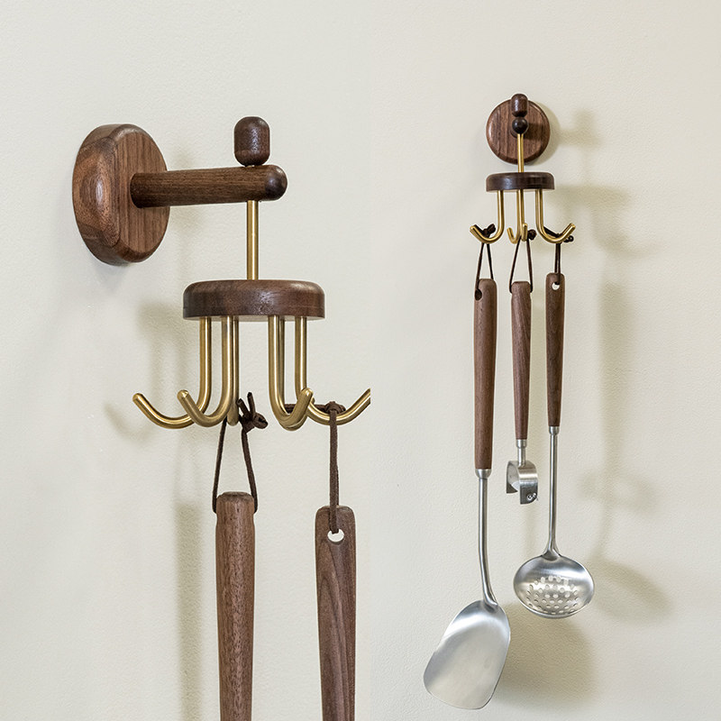 厨房勺子铲子挂钩免打孔壁挂旋转多功能厨具收纳神器锅铲汤勺专用,淘宝优惠券,粉丝福利购,淘宝优惠卷