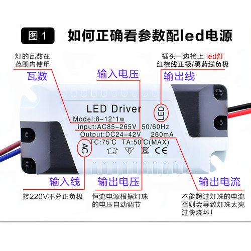 LED驱动电源天花灯筒灯轨道灯3W5W7W12W18W24W50W瓦电子控制器COB - 图0