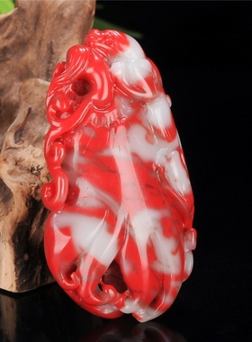 厂家直销新疆和田玉羊脂白玉红玉佛手福寿如意手把件手把玩腰挂