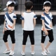 Bộ đồ bé trai mùa hè 2019 mới cho bé lớn trẻ em tay ngắn bé trai đẹp trai hai mảnh mùa hè Hàn Quốc - Phù hợp với trẻ em