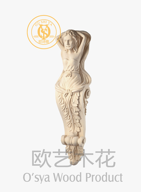 欧式风天使人像装饰件木雕定制