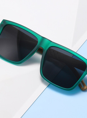 跨境复古方框太阳镜木纹时尚潮流