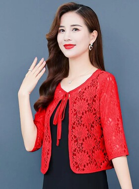 新款蕾丝开衫女夏季外搭短款防晒