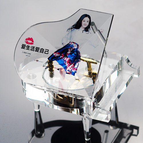 大号水晶钢琴八音盒音乐盒生日礼物送女友创意结婚礼品男DIY定制 - 图2