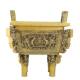 Shengding copper tripod ornaments copper incense burner jubaolong square tripod