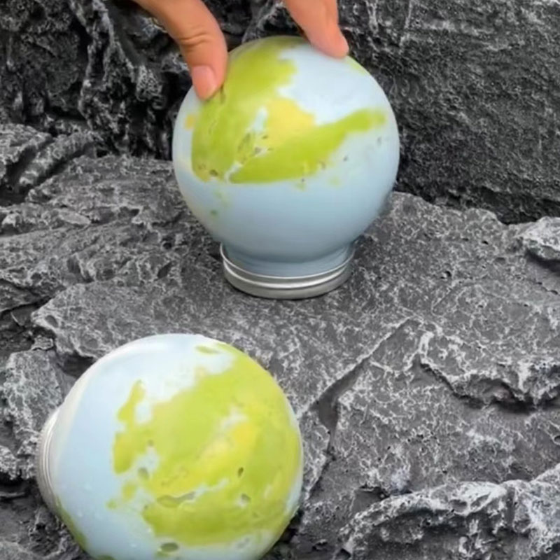 400ml圣诞球形瓶透明塑料冷饮甜品奶茶杯pet加厚食品级罐装地球瓶 - 图0