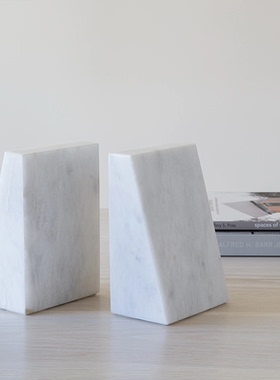 天然大理石书立轻奢创意桌面摆件