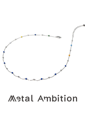 纯银彩色珐琅项链女款2025新款饰品高级感轻奢小众锁骨链choker