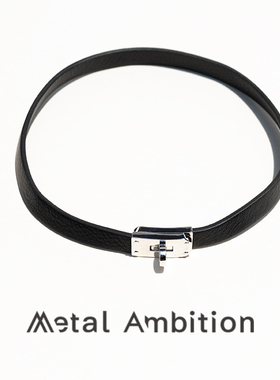 纯银皮脖颈链女高级感项链