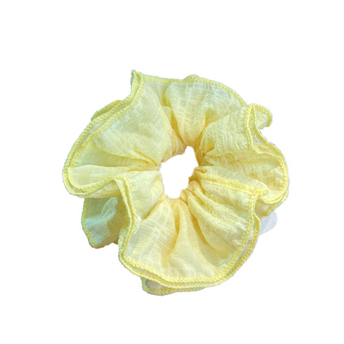 春夏大号花边褶皱大肠圈扎头发饰儿童甜美糖果色头花女孩皮筋发绳 - 图3