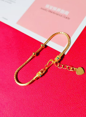 不掉色万能手链可穿转运珠路路通DIY可拆卸串珠手绳女不锈钢珐琅