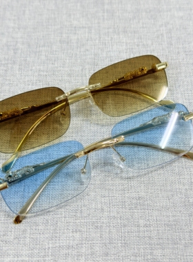 ins原宿复古无框小方框墨镜男