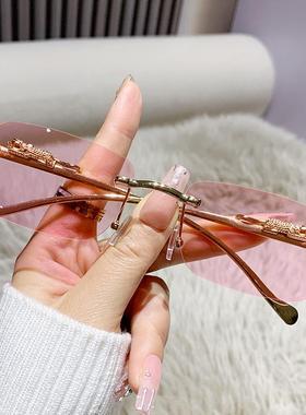 2025新款无框墨镜女复古小框