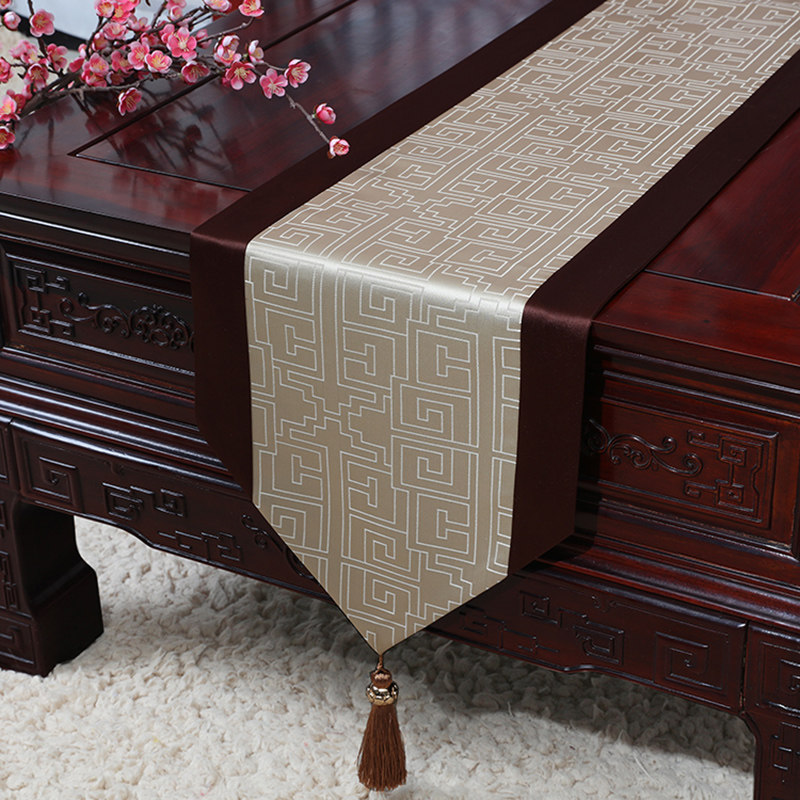 艺必旭桌旗新中式现代简约风格古典复古古典茶几布艺刺绣麻桌旗,淘宝优惠券,粉丝福利购,淘宝优惠卷