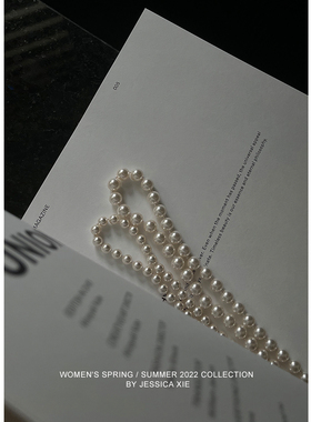 JX I Elena 伊莲娜 INS博主fever高级感施家打结时髦百搭珍珠项链