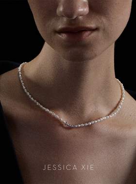 JX I 微时澄光 极简设计天然巴洛克珍珠项链纯银高级感简约锁骨链