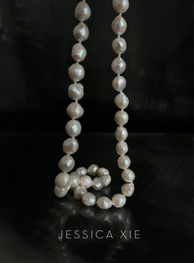 JX I 阿斯塔 高级艺术肌理感褶皱巴洛克珍珠项链时髦小众珍珠颈链