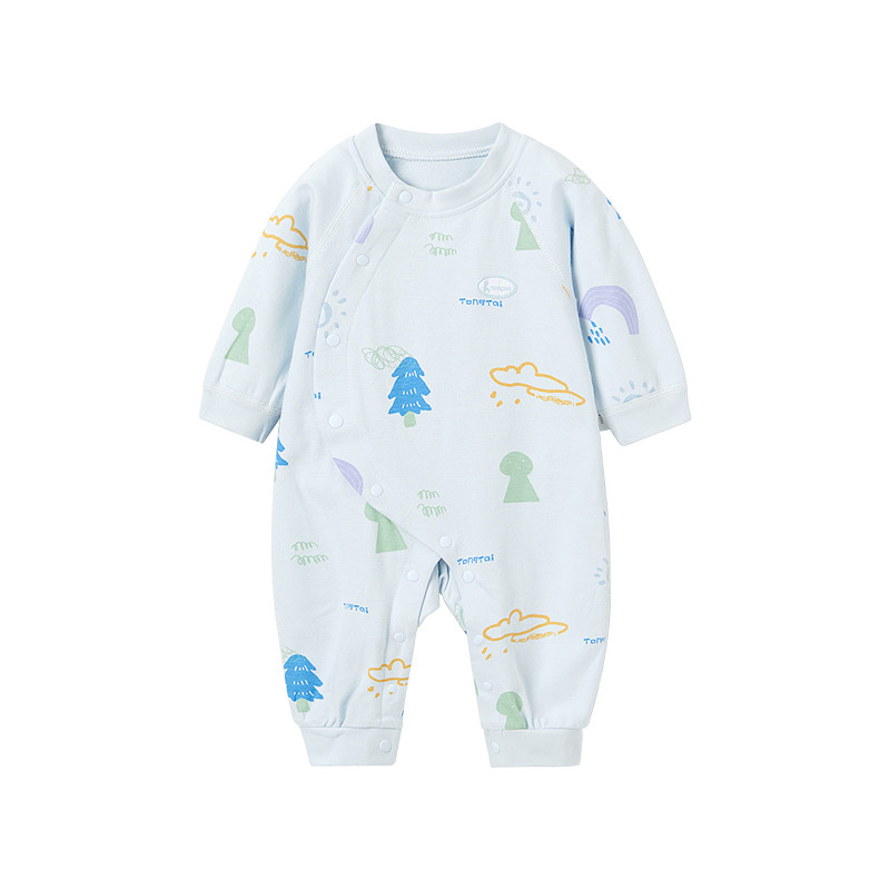 童泰婴儿连体衣春秋纯棉新生儿衣服初生宝宝哈衣睡衣满月家居爬服