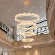 Modern simple villa empty living room large chandelier high-end light luxury atmosphere duplex building hollow staircase chandelier