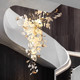 Duplex building large chandelier villa open living room lamp