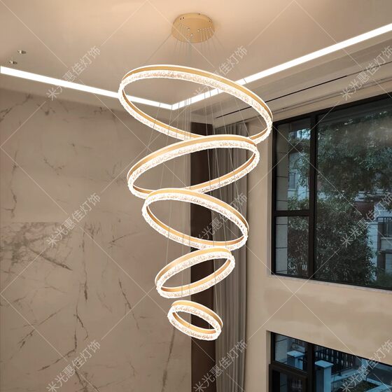 Living room chandelier 2026 new Italian style minimalist high-end circular designer art lamp restaurant master bedroom lamp