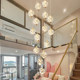 Duplex stair chandelier light luxury crystal villa loft
