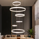 Villa spacious living room large chandelier simple headlight