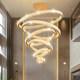 Large crystal chandelier in the living room of the villa duplex