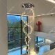 Villa light luxury crystal lamp duplex floor chandelier