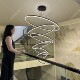 Large chandelier living room main light in duplex villa in empty space