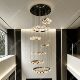 Italian light luxury crystal villa living room large chandelier