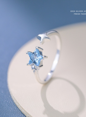 女s925纯银食指戒百搭开口指环