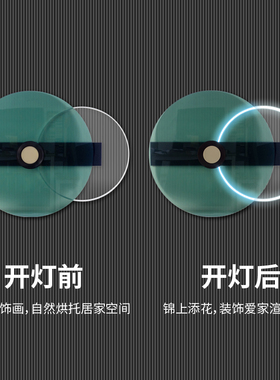 轻奢风样板房立体发光绿色装饰画