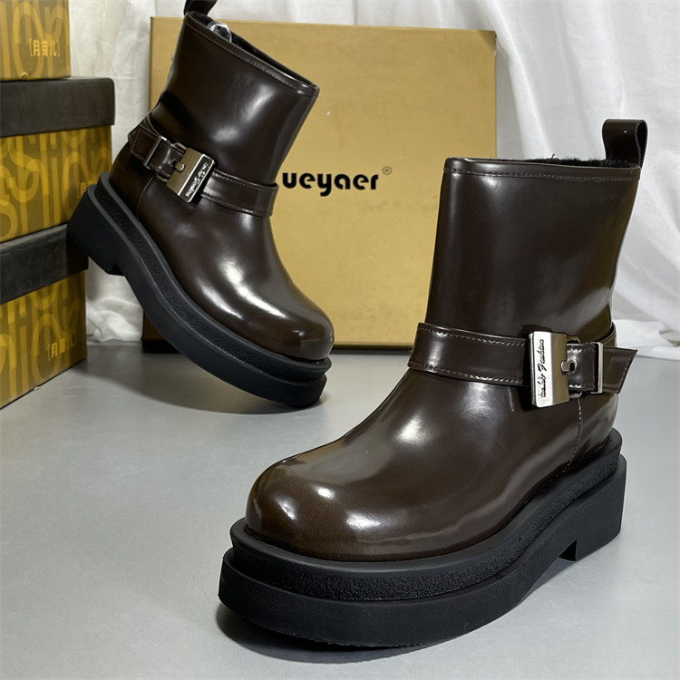 月芽儿专柜头层牛皮雪地靴女冬季加厚绒保暖厚底真皮马丁靴机车靴,淘宝优惠券,粉丝福利购,淘宝优惠卷