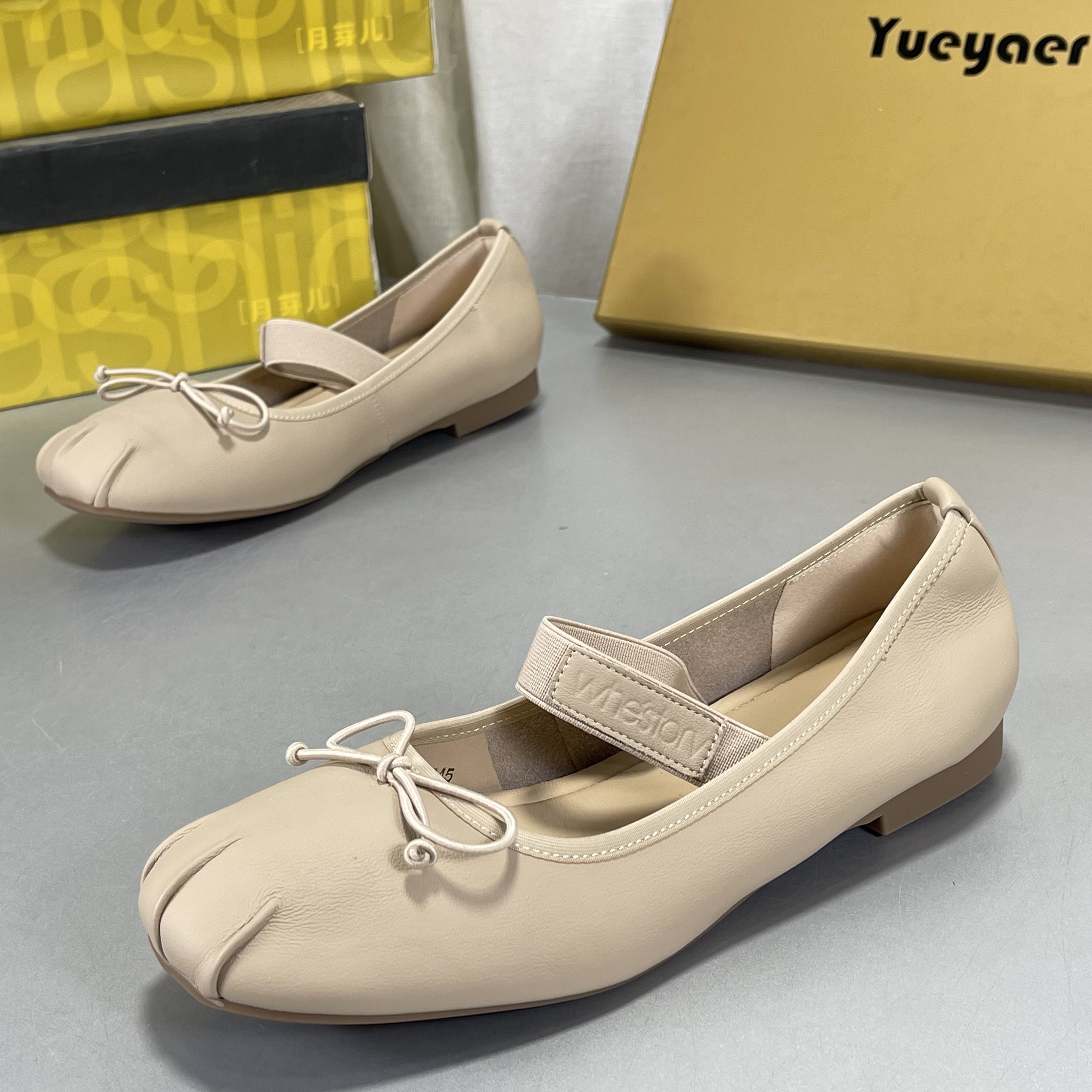 月芽儿女鞋fueyaer法式复古蝴蝶结玛丽珍鞋平底方头柔软芭蕾舞鞋,淘宝优惠券,粉丝福利购,淘宝优惠卷