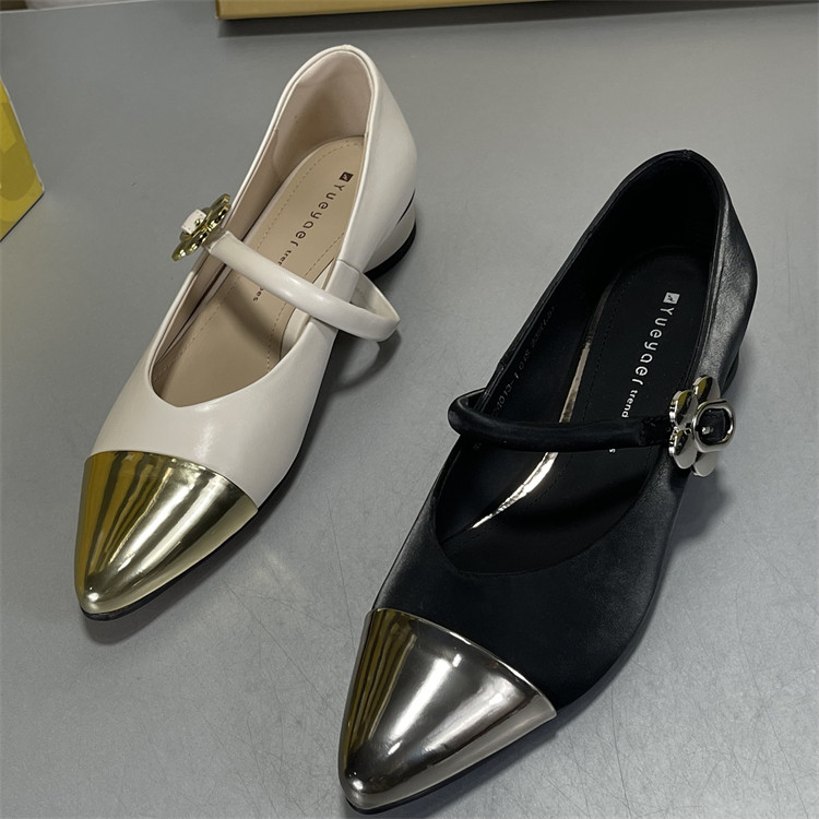 月芽儿法式玛丽珍鞋女鞋真皮2026春秋新款平底尖头浅口一字带单鞋,淘宝优惠券,粉丝福利购,淘宝优惠卷