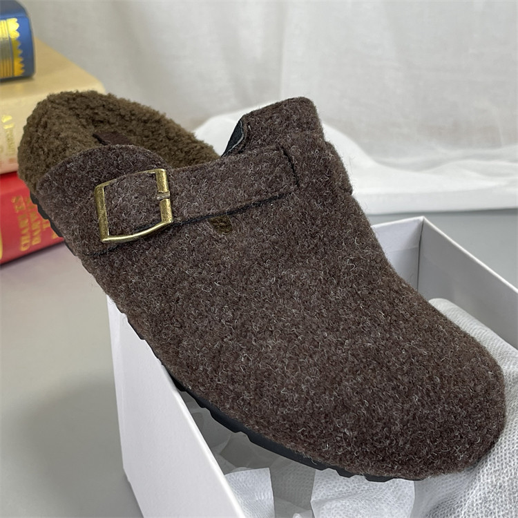 呢料！加绒勃肯半拖女2025秋冬新款女鞋外穿一脚蹬拖鞋软底包头拖,淘宝优惠券,粉丝福利购,淘宝优惠卷