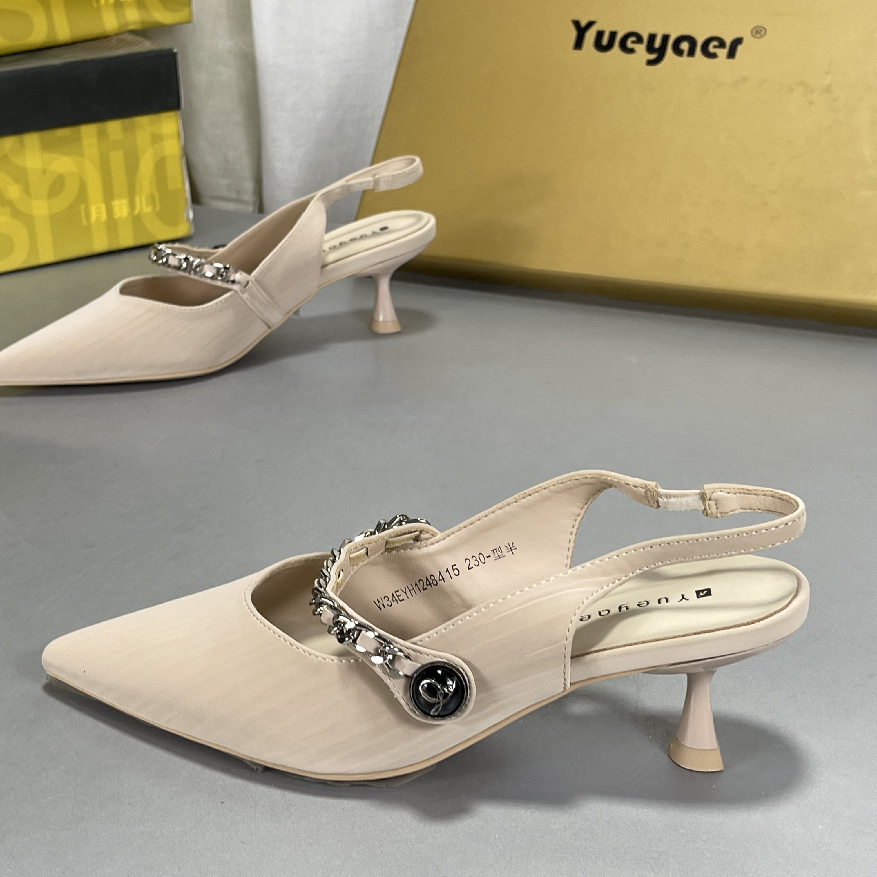 月芽儿高跟鞋女气质高级不累脚2026春夏季新款凉鞋细跟法式单鞋子,淘宝优惠券,粉丝福利购,淘宝优惠卷