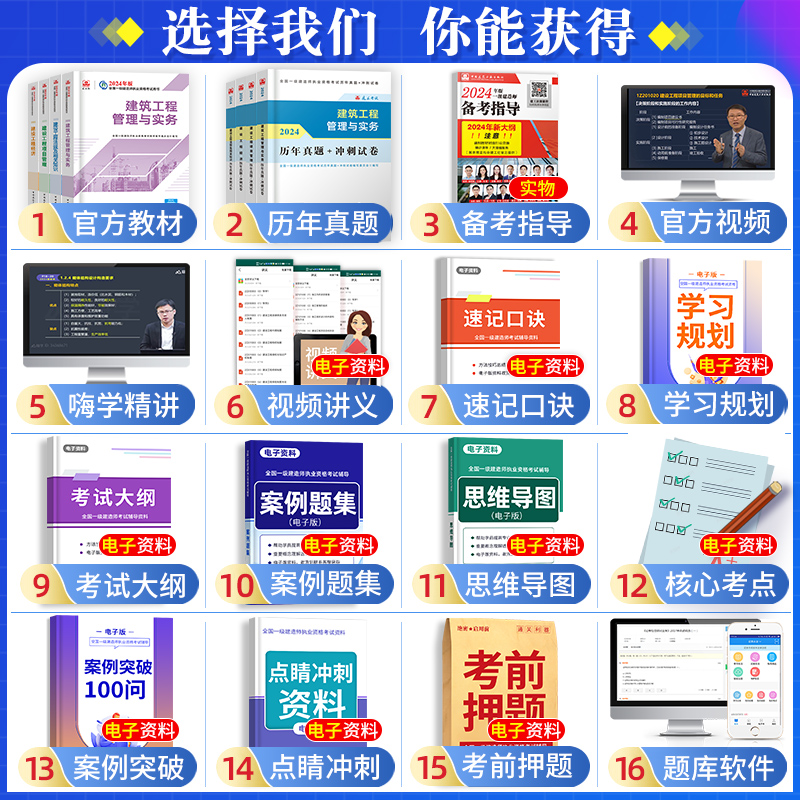 新大纲建工社官方一建建筑2024年教材书历年真题试卷习题集题库一级建造师市政实务机电公路水利水电法规项目管理工程经济网课视频 - 图1