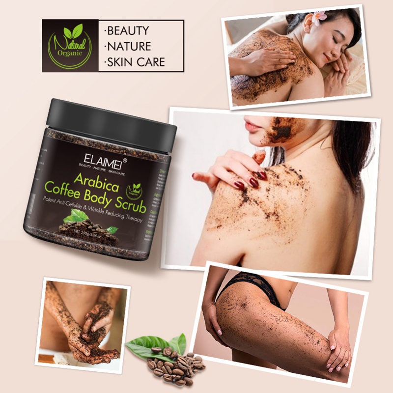 body face coffee scrub exfoliate海盐磨砂膏脸部身体去角质死皮-图1