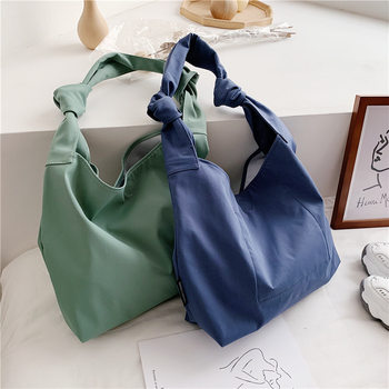2021 New Lazy Style Nylon Cloth Tote Bag Korean Style Ins Trendy Crossbody Bag Women's Versatile Large Capacity Shoulder Bag