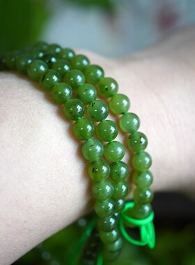 60cm长天然和田玉碧玉玉石项链男女款百搭长款锁骨链吊坠挂绳饰品