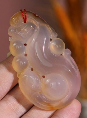 源饰界-天然冰种玉髓吉祥挂件龙如意大号玉石吊坠微瑕疵86#