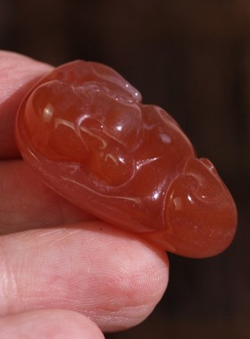 源饰界-天然川料南红玛瑙佛公挂件玉石平安吉祥吊坠有玉花93#