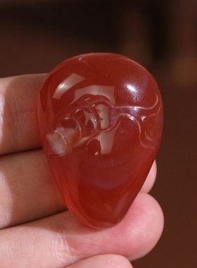 源饰界天然川料南红玛瑙佛公挂件玉石佛头吊坠手工随型雕刻无伤裂