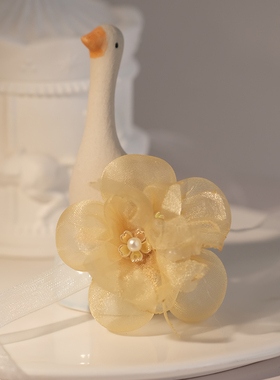 悦己原创欧根网纱花朵项链女款