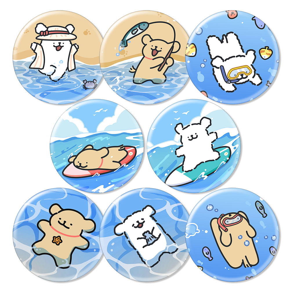 线条小狗吧唧徽章冰箱贴情侣头像表情包二次元周边谷子礼品礼物 - 图0